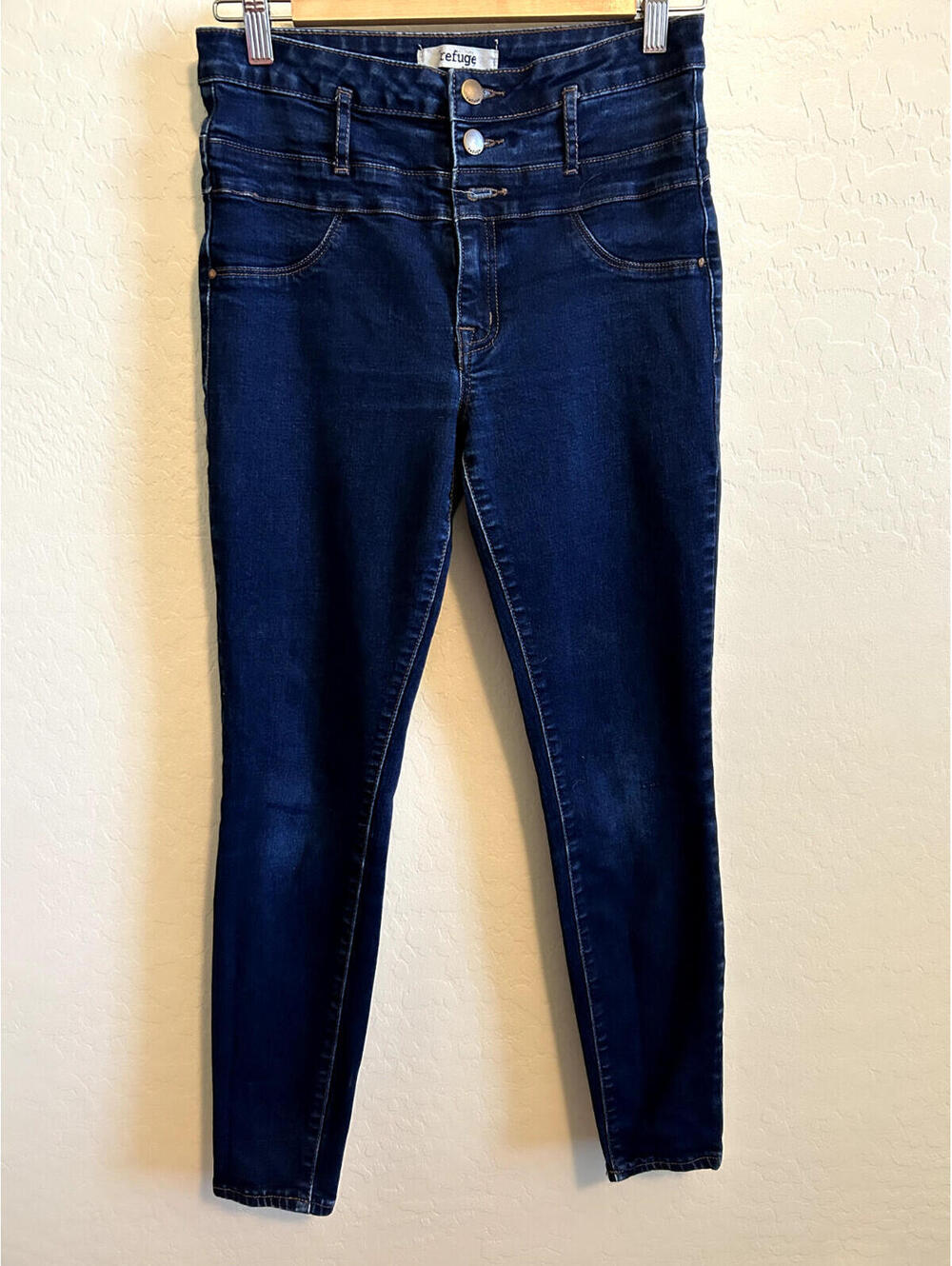 Refuge Women’s High Rise Skinny Jeans Size 6 Dark Wash Blue Denim